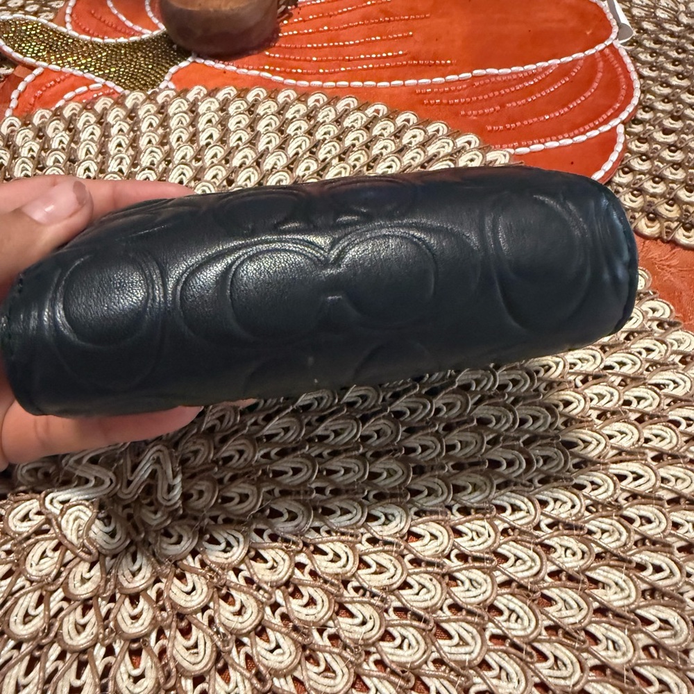Coach Embossed Black Leather Wallet - Picture 3 of 6